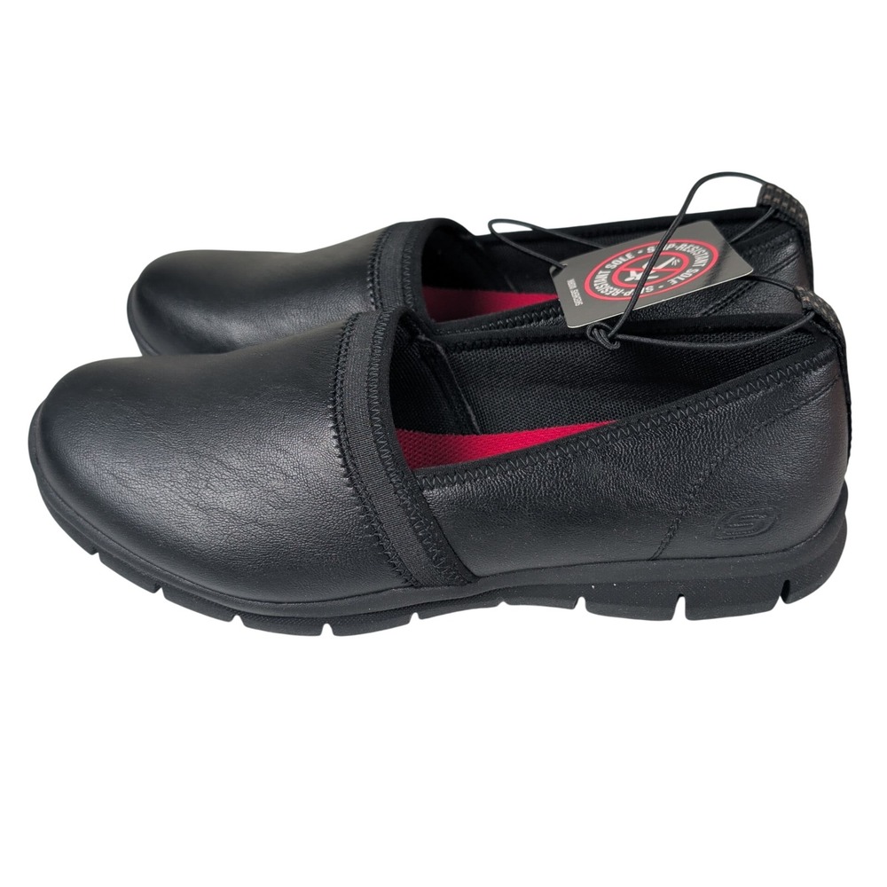 Skechers Womens 8 Norbac Work Slip Resistant Shoes Black Comfort Service Durable